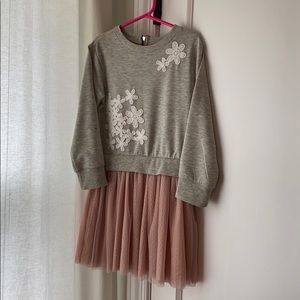 Girls pink and grey dress